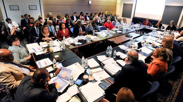The state Board of Regents discusses regulations during