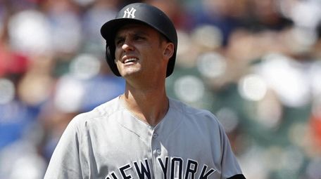 Yankees' Greg Bird after striking out against the Rangers
