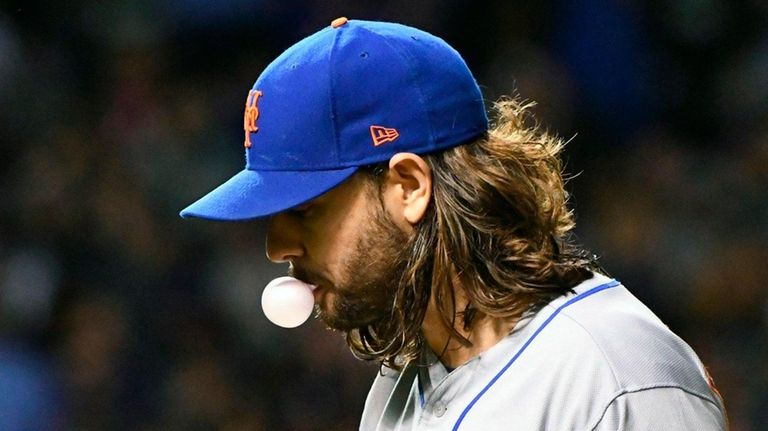 Mets pitcher Robert Gsellman after pitching against the Cubs in