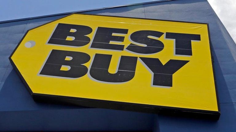 A Best Buy sign at a store in