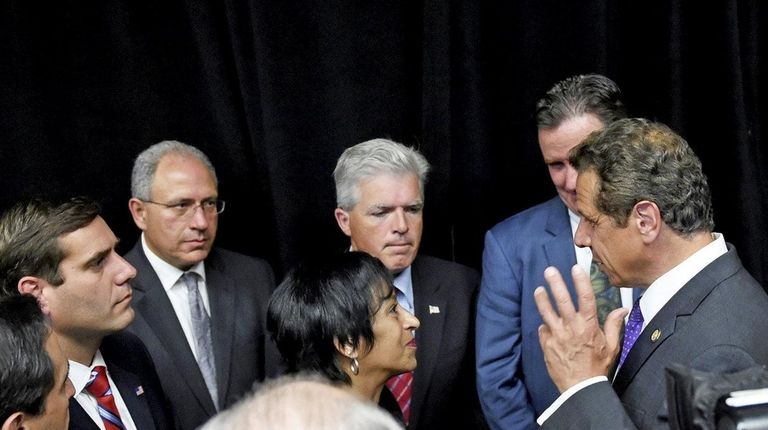 New York Gov. Andrew M. Cuomo meets with