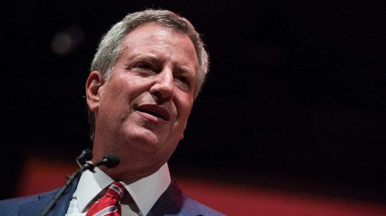 NYC Mayor Bill De Blasio in Brooklyn on