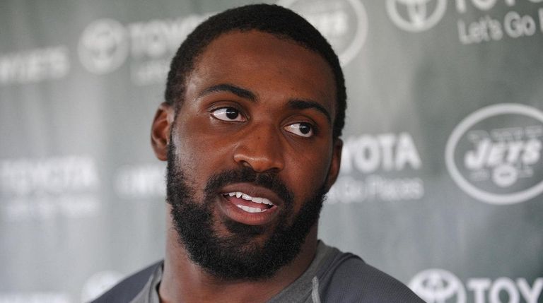 Jordan Jenkins speaks with the media at training