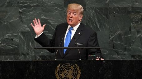 President Donald Trump addresses the 72nd Annual UN