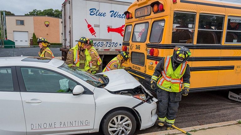 No one aboard the bus was injured when