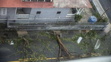 Damage in the Miramar neighborhood in San Juan,