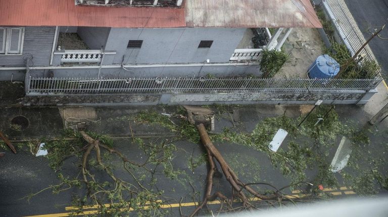 Damage in the Miramar neighborhood in San Juan,