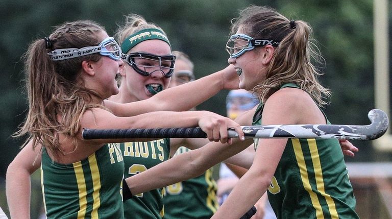 Jill Bove of Ward Melville gets congratulated after