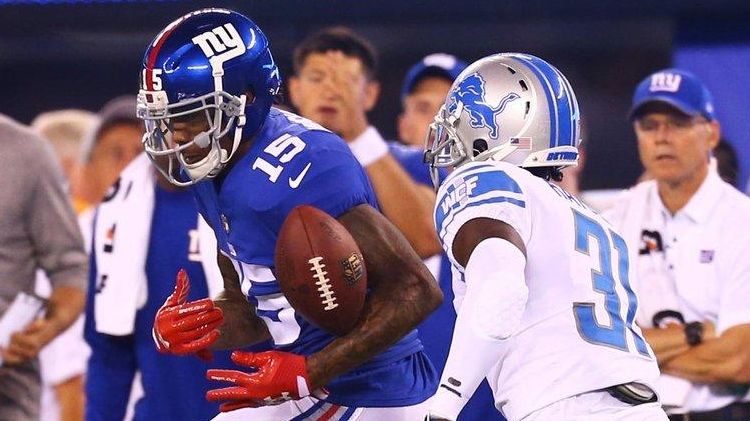 Brandon Marshall of the New York Giants drops