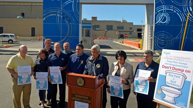 Hempstead Town Supervisor Anthony Santino is joined by
