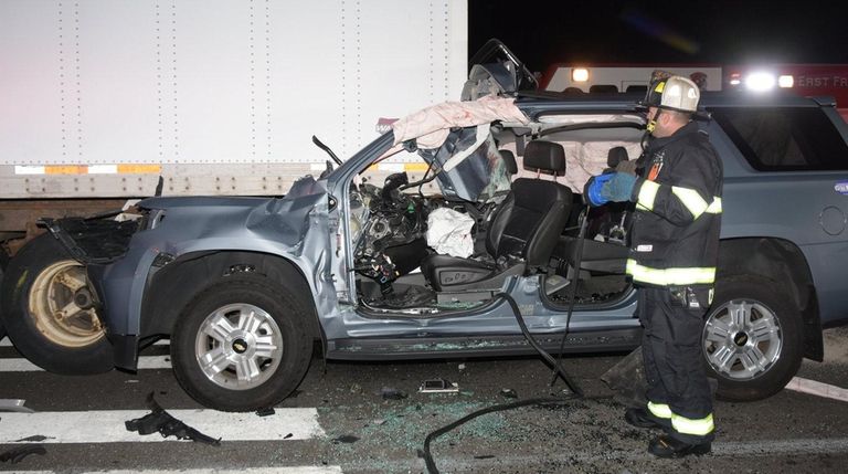 East Farmingdale firefighters and Suffolk County police respond to