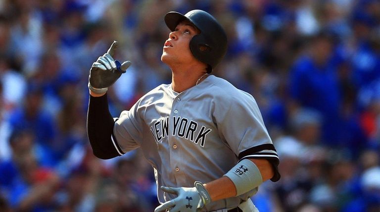 Aaron Judge of the New York Yankees celebrates
