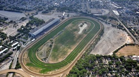 Aerial view of Belmont Park in Elmont May