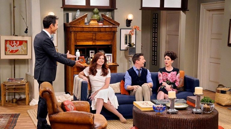 Eric McCormack, left, Debra Messing, Sean Hayes and