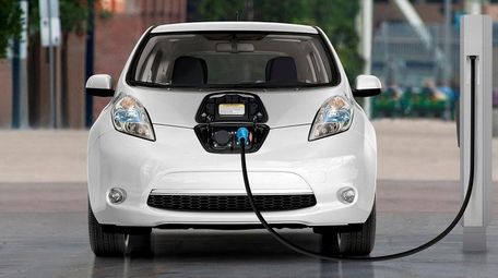 The 2017 Nissan LEAF, an all electric vehicle