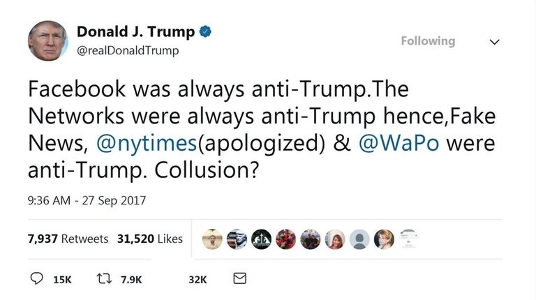 President Donald Trump's tweets Wednesday, Sept. 27, 2017,