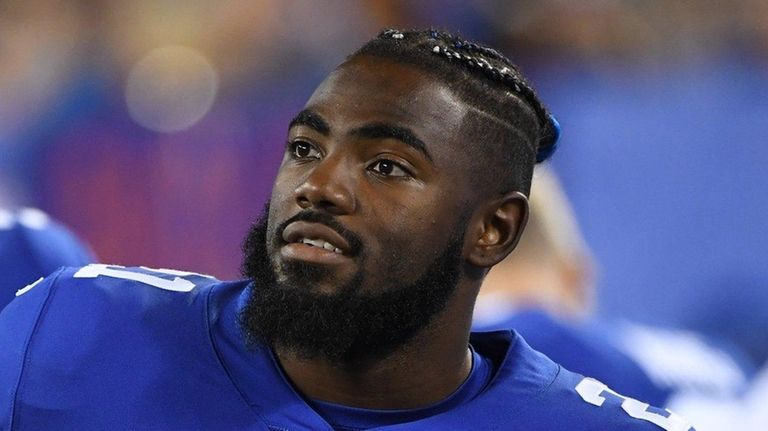 New York Giants safety Landon Collins looks on