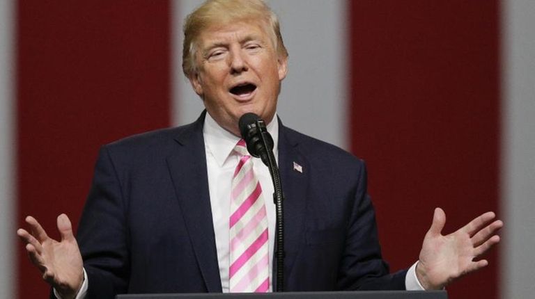 President Donald Trump speaks at a campaign rally
