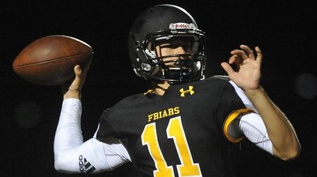 Gregory Campisi, St. Anthony's quarterback, throws a pass