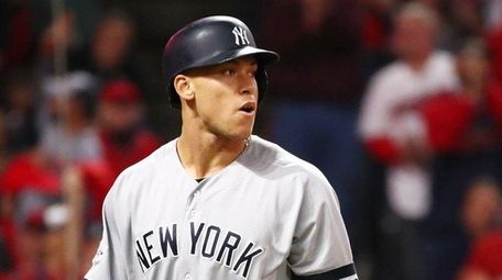 Aaron Judge of the New York Yankees reacts