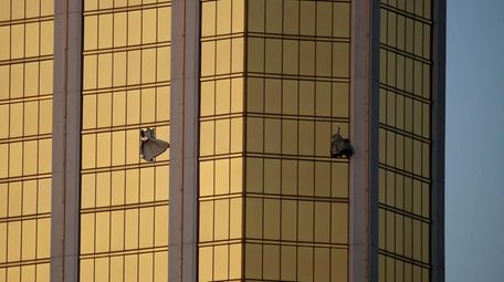 The hotel room where shots were fired in