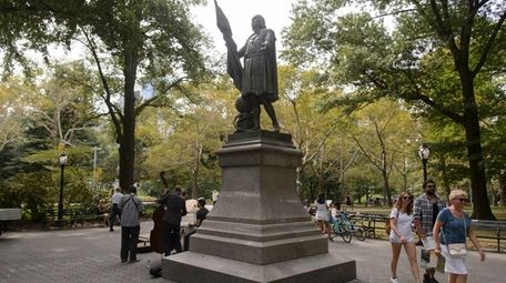The Christopher Columbus statue in Central Park was