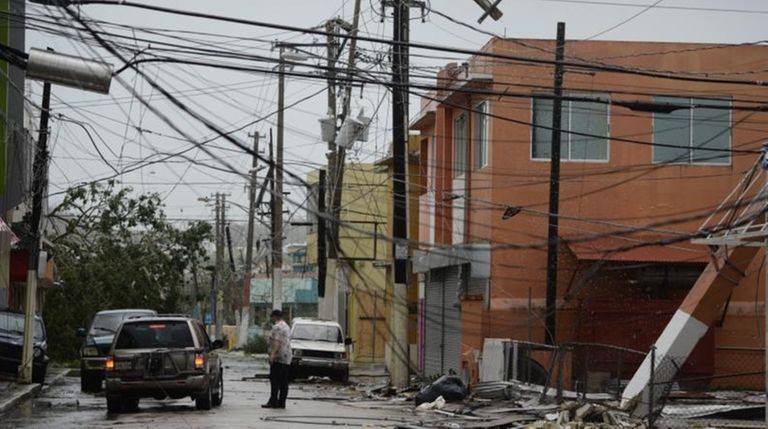 Power lines are down after the impact of