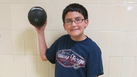Kidsday reporter Luke Umstetter with the Scatter Dodgeball