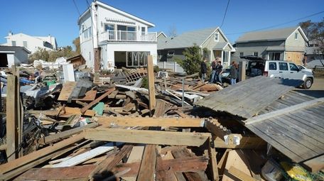 The aftermath of superstorm Sandy on Bayview Avenue