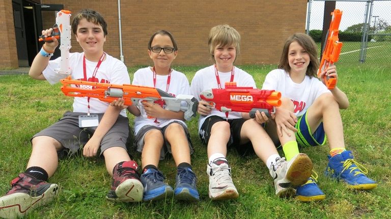 Kidsday reporters, from left, Zachary Berger, Hunter Schlenker,