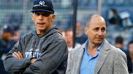 Manager Joe Girardi #28 and general manager Brian