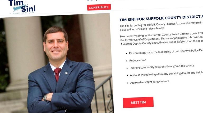 Suffolk County Police Commissioner Timothy Sini's campaign website
