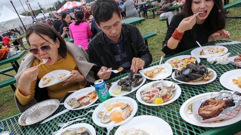Visitors feast on oysters, mussels, clams, apple pie