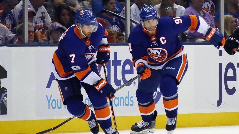Jordan Eberle and John Tavares of the New
