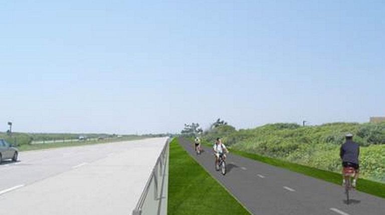 The 10-mile bike path, seen here in an