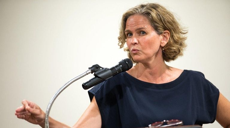 Nassau County Executive candidate Laura Curran speaks at