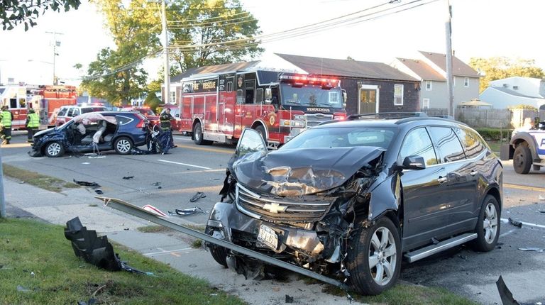 West Babylon firefighters respond to a fatal crash
