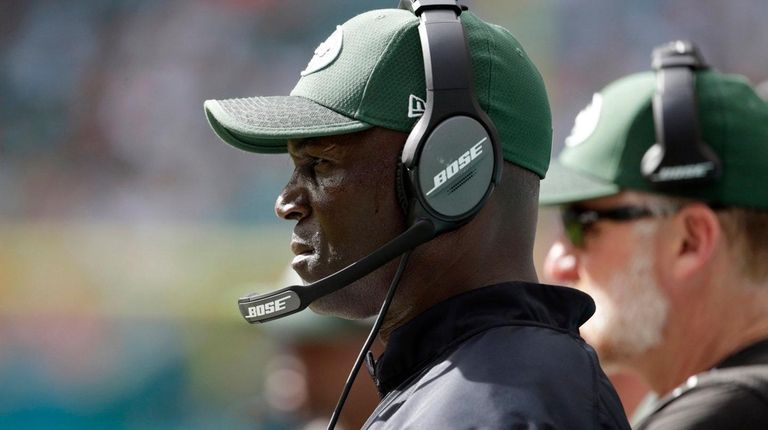 Jets coach Todd Bowles watches his team against