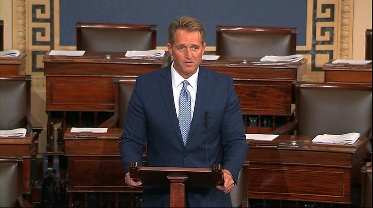 Sen. Jeff Flake (R-Ariz.) speaks on the Senate
