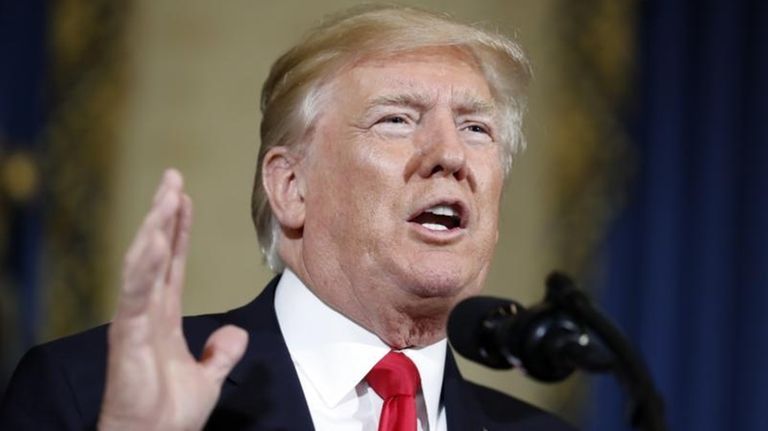 President Donald Trump speaks about healthcare in the