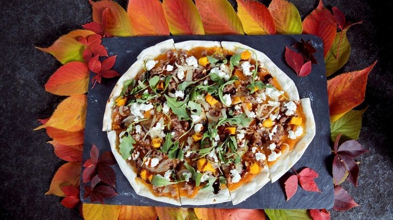 Chipotle pumpkin flatbread at Pure North Fork Craft