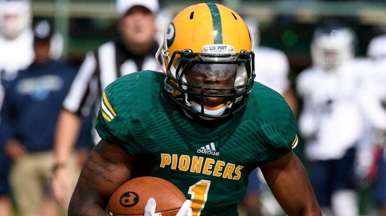 LIU Post running back Malik Pierre runs the ball