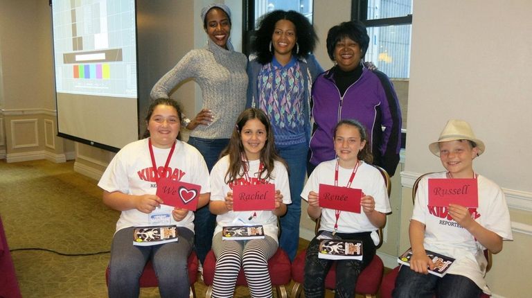 Kidsday reporters, from left, Nina Tantillo, Diana Pramataris,