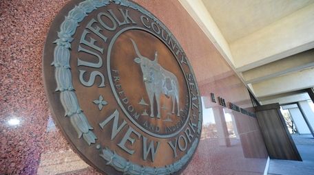Suffolk County seal on the outside of the