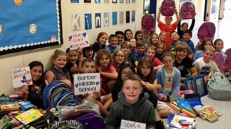 Students at Blue Point Elementary School collected school