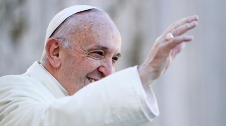 Pope Francis at his weekly general audience, in