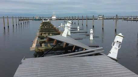 The Oct. 29, 2017, storm damaged docks and