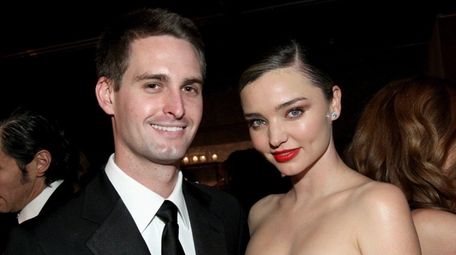 Evan Spiegel and Miranda Kerr pictured on Nov.
