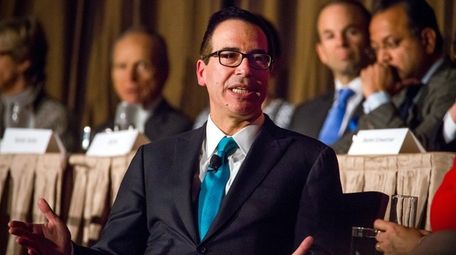 Secretary of Treasury Steven Mnuchin speaks during an