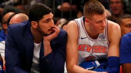 Enes Kanter of the New York Knicks look